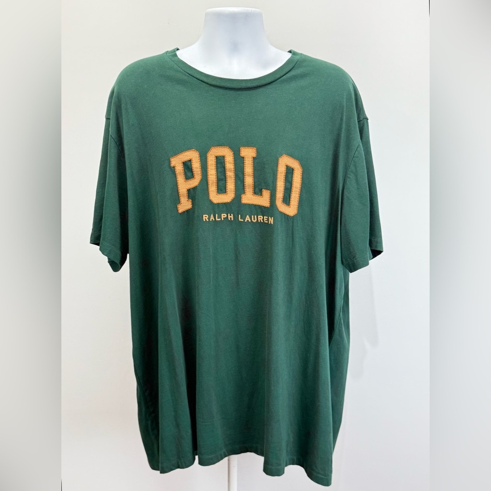 POLO RALPH LAUREN Forest Green short sleeve T with Gold stitched Logo size 3XL
